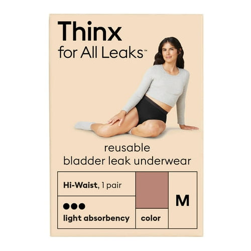 Thinx For All Leaks Light Absorbency Hi-Waist Bladder Leak Underwear, Medium, Desert Rose