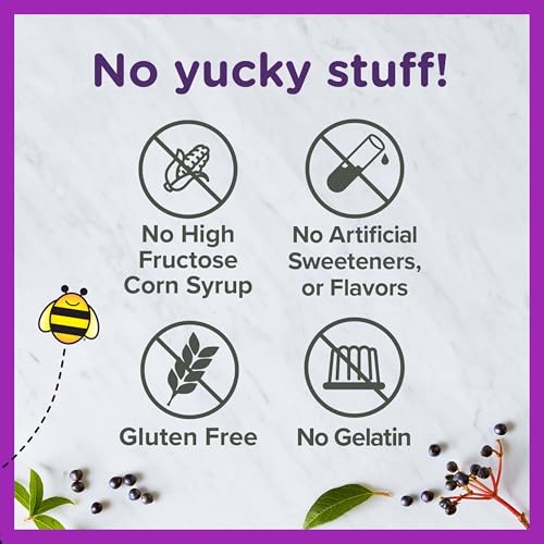 Zarbee's Elderberry Gummies for Kids with Vitamin C; Zinc & Elderberry; Daily Childrens Immune Support Vitamins Gummy for Children Ages 2 and Up; Natural Berry Flavor; 21 Count
