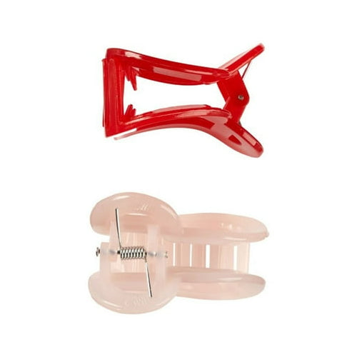Scunci Unbreakable Heart Claw Clips, Red and Pink, 2 Count