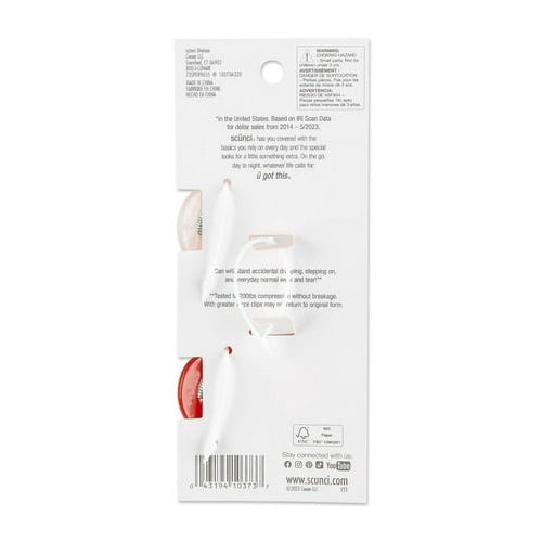 Scunci Unbreakable Heart Claw Clips, Red and Pink, 2 Count