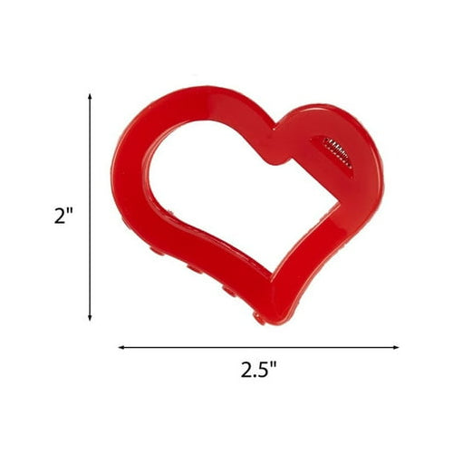 Scunci Unbreakable Heart Claw Clips, Red and Pink, 2 Count