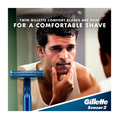 Gillette Sensor2 Men's Disposable Razors, 2 Count