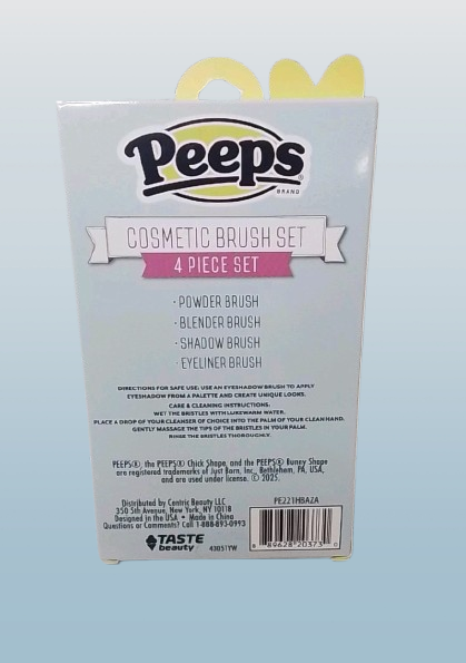 Peeps Cosmetic Brush Set, 4 piece Set, 2025, New In Box