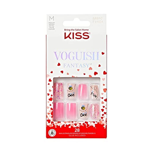 KISS Voguish Fantasy Valentine’s Day Fake Nails, ‘Crush’, 28 Count