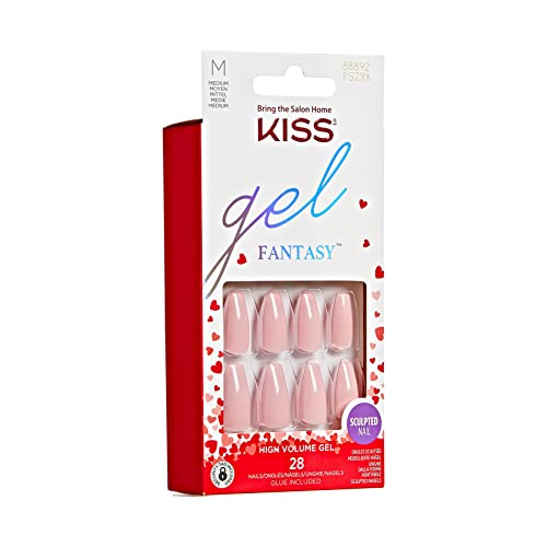 KISS Gel Fantasy Valentine’s Day Sculpted Nails, ‘XOXO’, 28 Count
