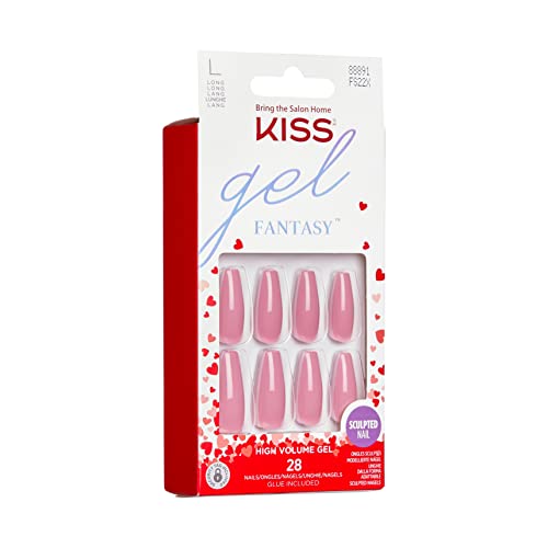 KISS Gel Fantasy Valentine’s Day Sculpted Nails, ‘Flower Bouquet’, 28 Count
