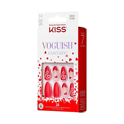 KISS Voguish Fantasy Valentine’s Day Fake Nails, ‘Be MINE’, 28 Count