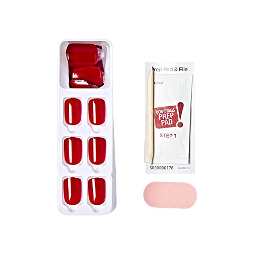 Impress Color Press-On Manicure Limited Edition Valentine Nails, ‘Stuck Together’, 30 Count, Red, Short, 3.0 Ounce
