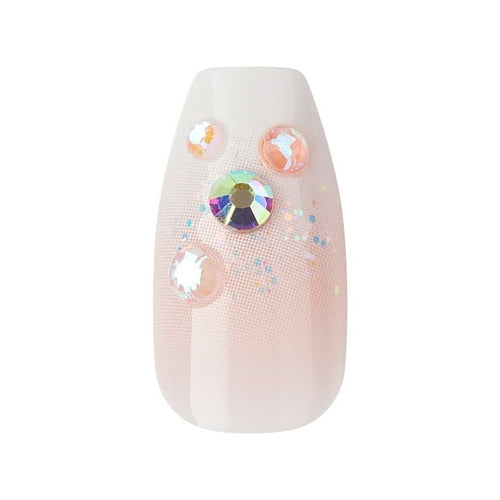 KISS Voguish Fantasy Holiday Press-On Nails, Warm Hugs, White, Medium Length, Almond Shaped, 28 Ct.