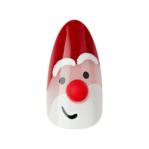 KISS Voguish Fantasy Holiday Press-On Nails, Melting, Red, Medium Length, Almond Shaped, 28 Ct.