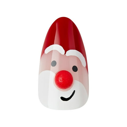 KISS Voguish Fantasy Holiday Press-On Nails, Melting, Red, Medium Length, Almond Shaped, 28 Ct.