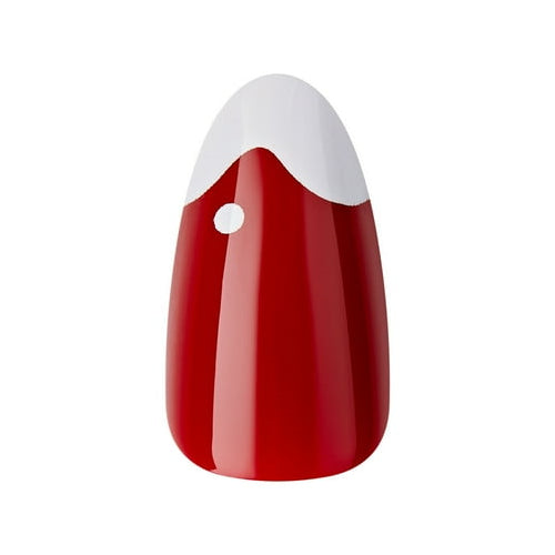 KISS Voguish Fantasy Holiday Press-On Nails, Melting, Red, Medium Length, Almond Shaped, 28 Ct.