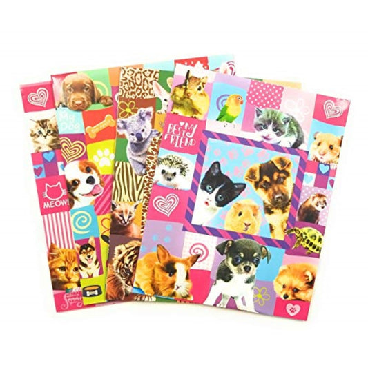 Set of 4 Cute Animal Best Friends Two-Pocket Portfolio Folders
