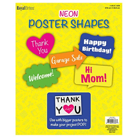 Neon Poster Board Shapes 11 x 14