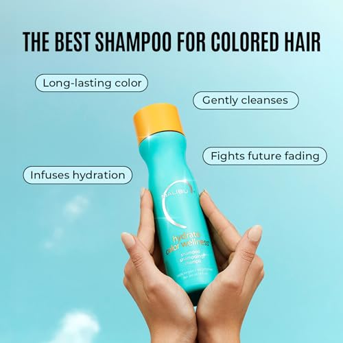 Malibu C Hydrate Color Wellness Shampoo - Shampoo for Color Treated Hair and Fights Fade - Sulfate Free + Gentle Cleansing Hair Care (9 oz)