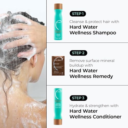 Malibu C Hard Water Wellness Shampoo - Hydrating, Sulfate-Free Hair Care for Hard Water - Removes Minerals and Buildup (9 oz)