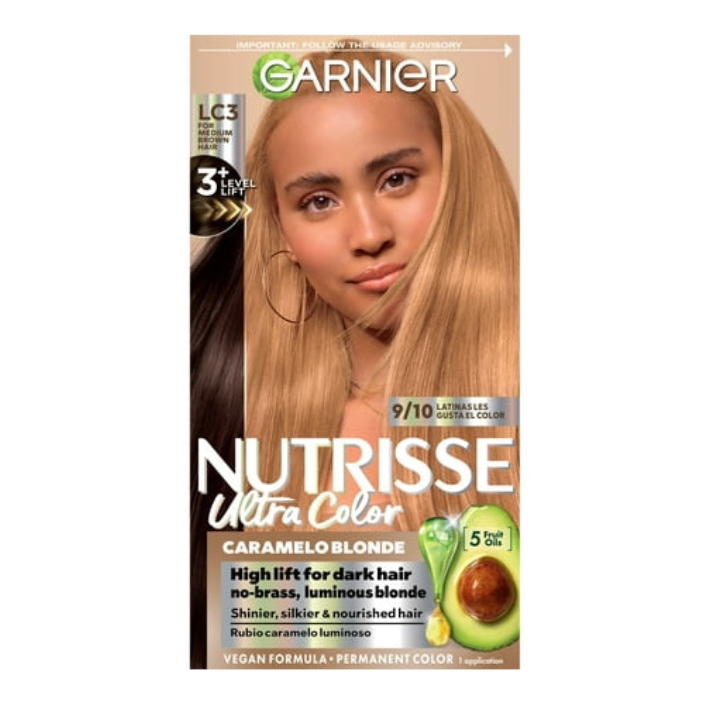Garnier Nutrisse Ultra Color Nourishing Bold Permanent Hair Color Creme, LC3 Blonde, 1 Kit