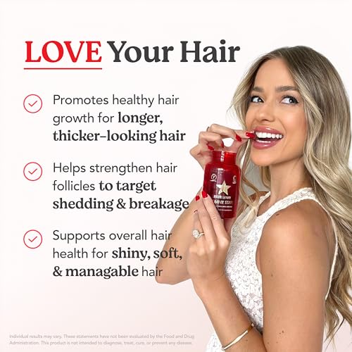 HAIRtamin Vegan Gummy Stars Hair Vitamins | Non-GMO | All Natural Biotin Hair Vitamin Gummies to Maintain Healthy Hair Skin & Nails | Multivitamin Supplement