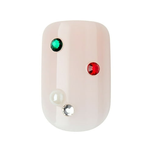KISS Voguish Fantasy Holiday Press-On Nails, Marshmallow, Nude, Short Length, Square Shaped, 28 Ct.