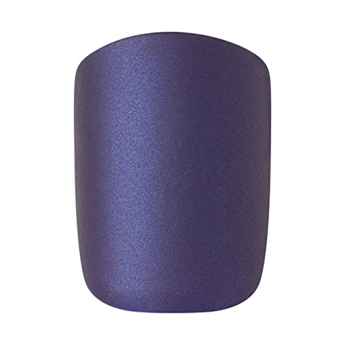 KISS imPRESS Limited Edition Holiday Press-On Manicure with PureFit Technology, Short Length, Square Shaped, Blue Press-On Nails, Style 'Feeling Pine’