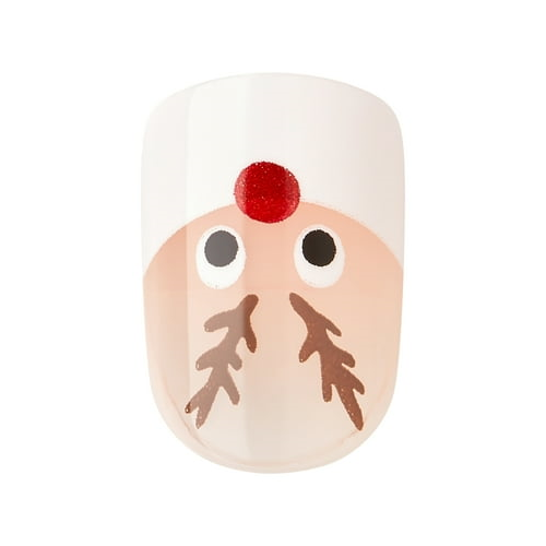 KISS imPRESS Limited Edition Holiday Short Squoval Press-On Nails, Red,30 Pieces