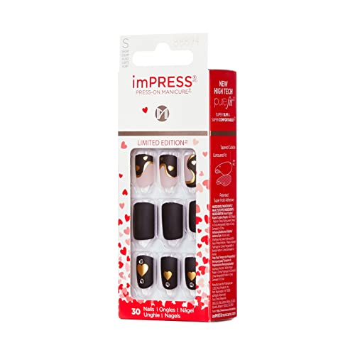 KISS imPRESS Press-On Manicure Limited Edition Valentine Nails, ‘Heart Beat’, 30 Count