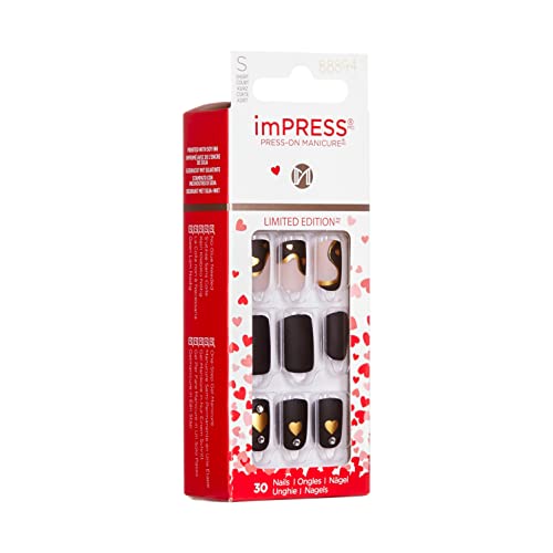 KISS imPRESS Press-On Manicure Limited Edition Valentine Nails, ‘Heart Beat’, 30 Count