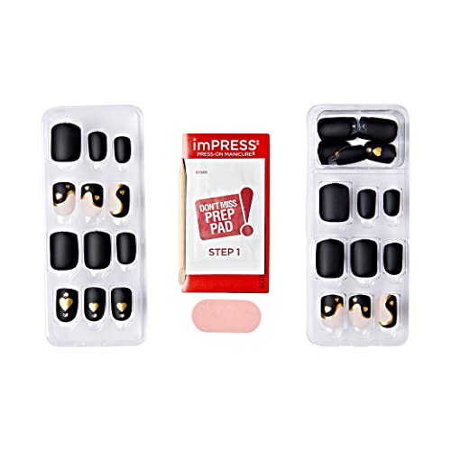 KISS imPRESS Press-On Manicure Limited Edition Valentine Nails, ‘Heart Beat’, 30 Count