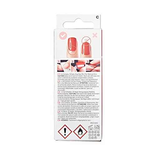 KISS imPRESS Press-On Manicure Limited Edition Valentine Nails, ‘Heart Beat’, 30 Count