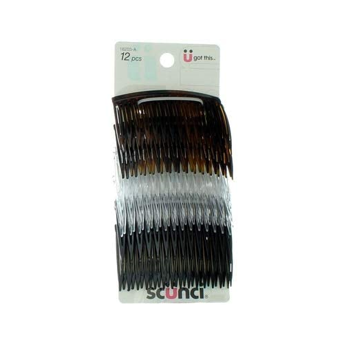 Scunci 1620303A048 Side Combs Assorted Colors 12 Count