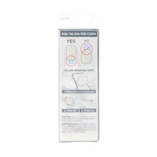 KISS imPRESS Color No Glue Mani 30 Pcs Press On Nails, Light Blue, Short Size, Oval Shape, Simple Peel & Press Easy Apply, Hassel-Free Removal, Essential Tools Included