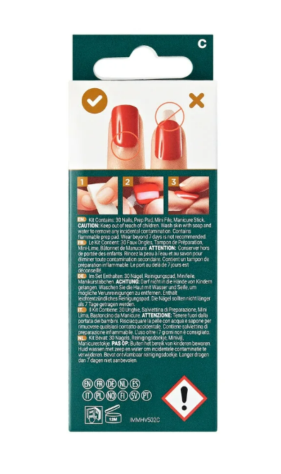 imPRESS Holiday Press-On Nails, Greatest Gift, Gray, Medium Length, Almond Shape, 30 Ct.