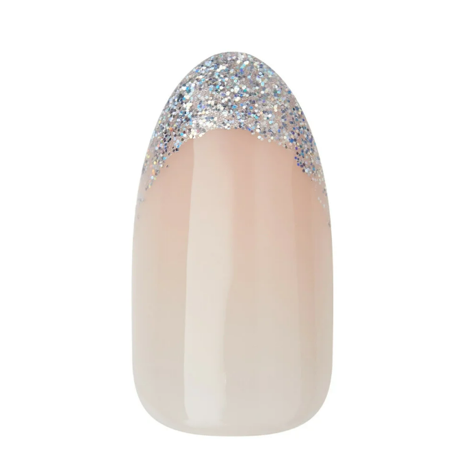 imPRESS Holiday Press-On Nails, Greatest Gift, Gray, Medium Length, Almond Shape, 30 Ct.