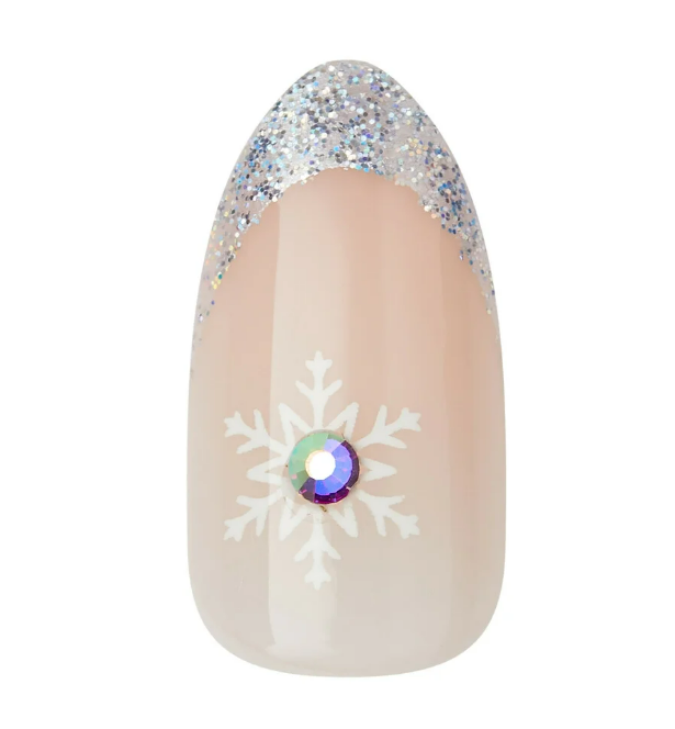 imPRESS Holiday Press-On Nails, Greatest Gift, Gray, Medium Length, Almond Shape, 30 Ct.