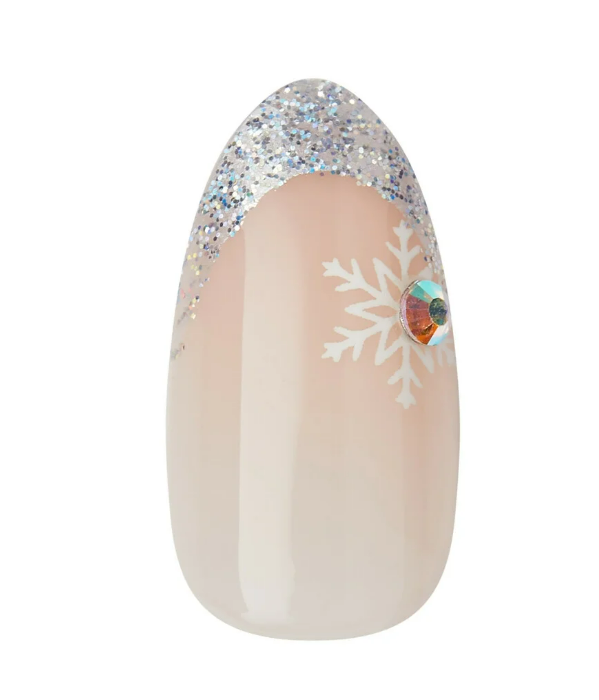 imPRESS Holiday Press-On Nails, Greatest Gift, Gray, Medium Length, Almond Shape, 30 Ct.