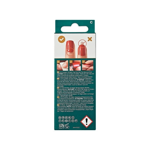 imPRESS Holiday Press-On Nails, Snowy Village, Neutral, Short, Square Shape, 30 Ct.