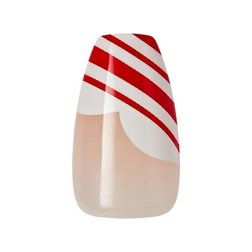 imPRESS Holiday Press-On Nails, Heartfelt, White, Medium Length, Coffin Shape, 30 Ct.