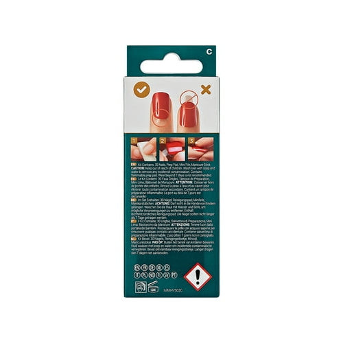 imPRESS Holiday Press-On Nails, Heartfelt, White, Medium Length, Coffin Shape, 30 Ct.