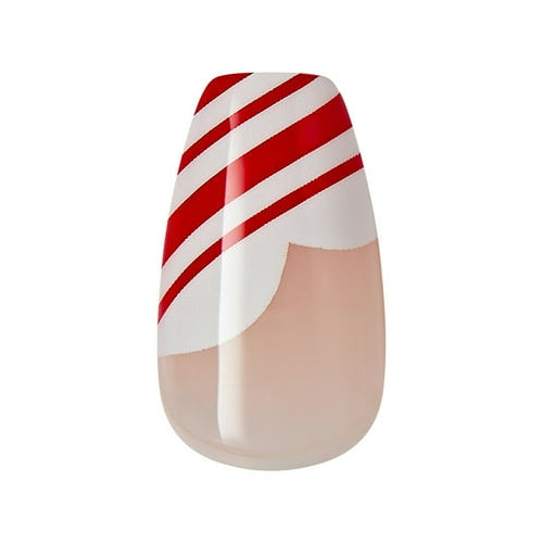 imPRESS Holiday Press-On Nails, Heartfelt, White, Medium Length, Coffin Shape, 30 Ct.