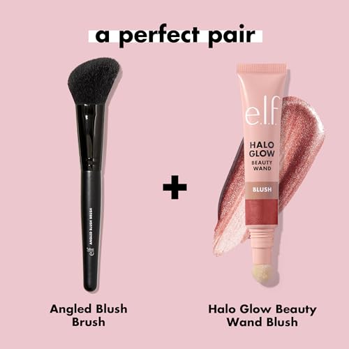 e.l.f. Angled Blush Brush, Face Makeup Brush For A Sculpted Look, Great For Cream, Liquid Or Powder Blush, Bronzers & more, Vegan & Cruelty-Free