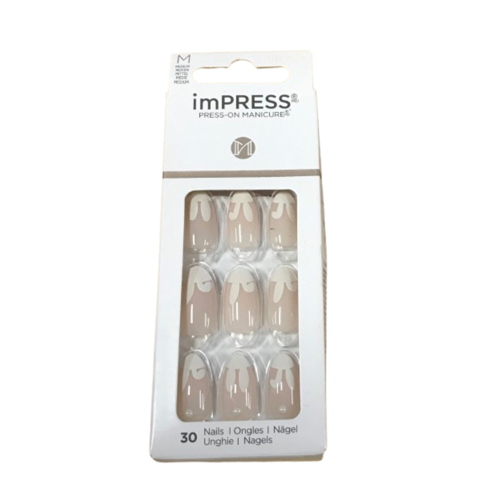 KISS imPRESS Press-On Manicure, Medium Length, Love Grows, 30 Nails