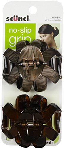 Scunci by Conair jaw claw clips - hair accessories for women - claw clips for thick hair - Brown/Nacar