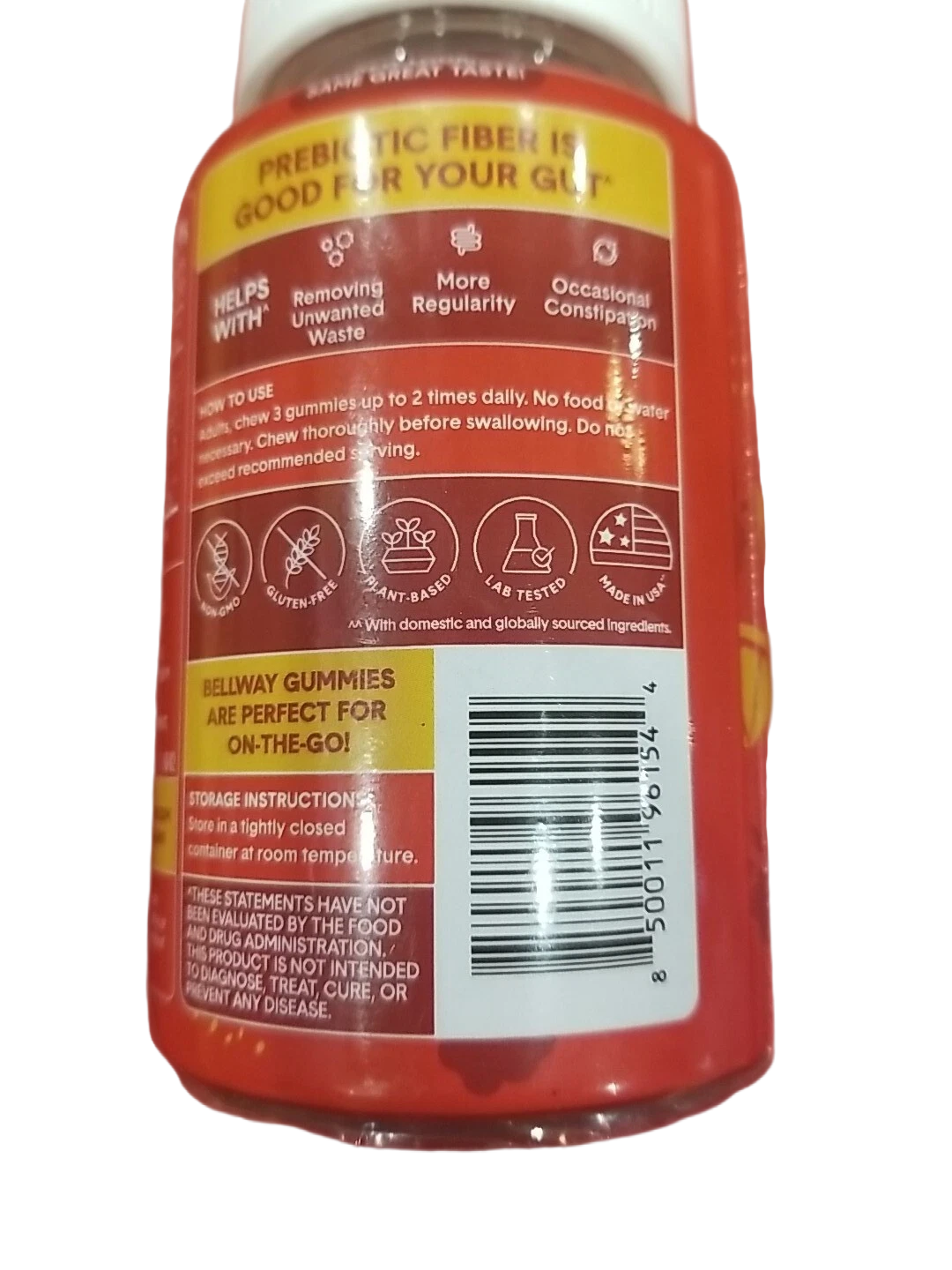 Bellway Super Fiber Gummies for Adults Sugar Free Organic Supplement Exp.11/2025