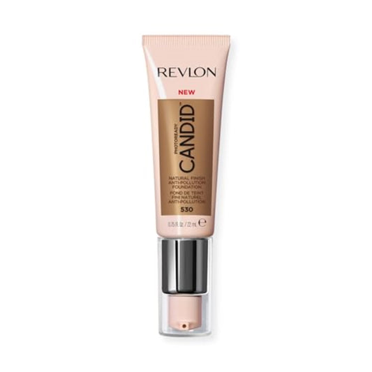 Revlon PhotoReady Candid Natural Finish Foundation, with Anti-Pollution, Antioxidant, Anti-Blue Light Ingredients, 530 Pecan, 0.75 fl. oz.