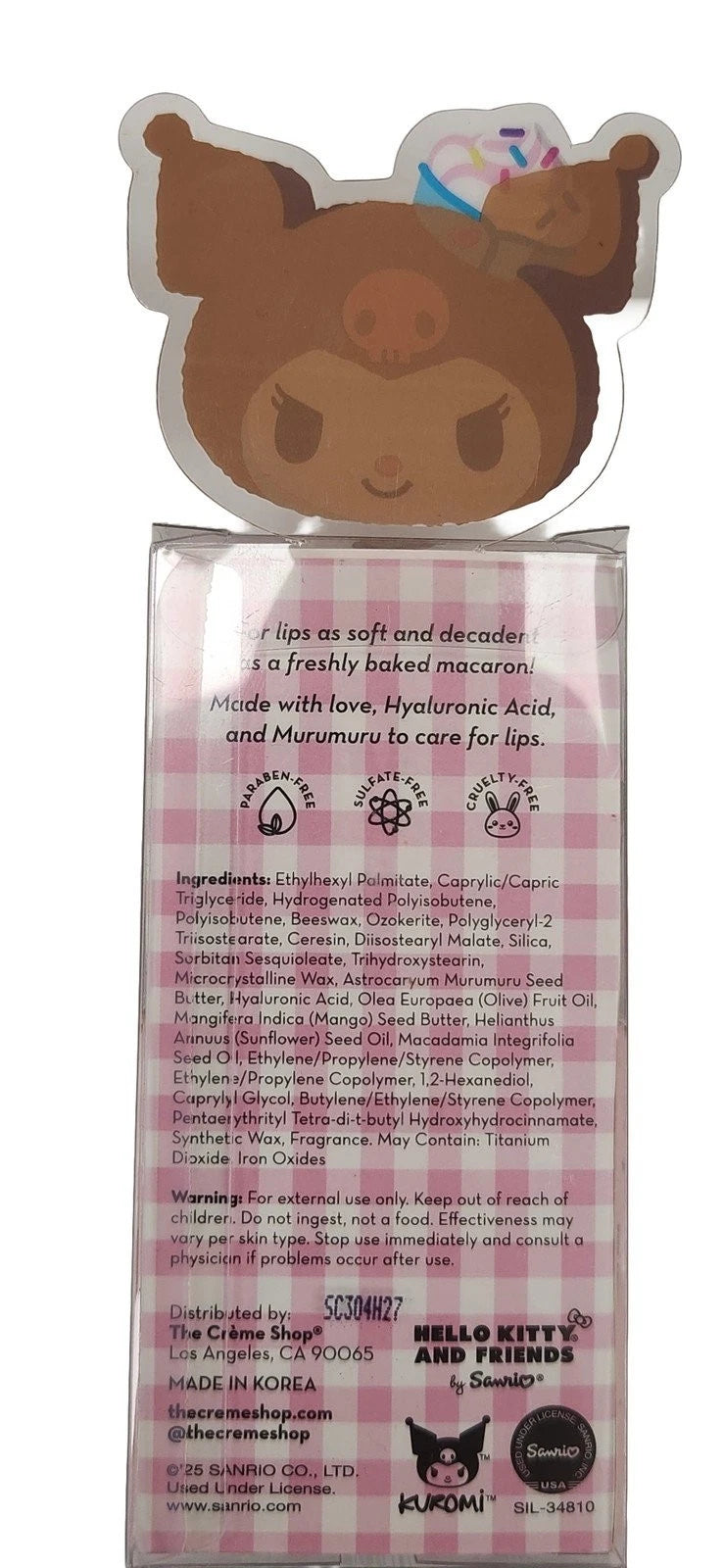 The Creme Hello Kitty & Friends Macaron Lip Balm KUROMI