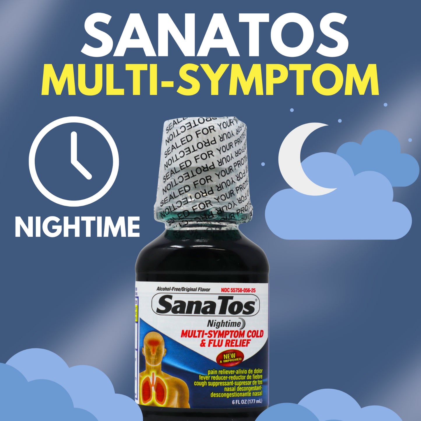 Sanatos Nigth Syrup 6 oz - Antigripal Nocturno (Pack of 1)