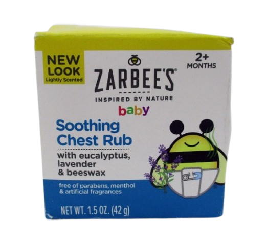 Zarbee's Naturals Baby Soothing Chest Rub with Eucalyptus, Lavender, Beeswax, 1.5 Ounce