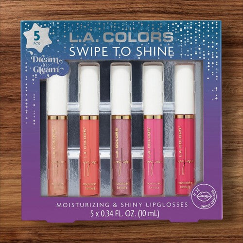 L.A. Colors Dream to Gleam Swipe to Shine Moisturizing Lipgloss Gift Set, 5 CT