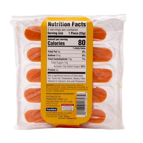 Frankford Oscar Mayer Hot Dog Fruity Gummy Candy, 4.4 Ounces