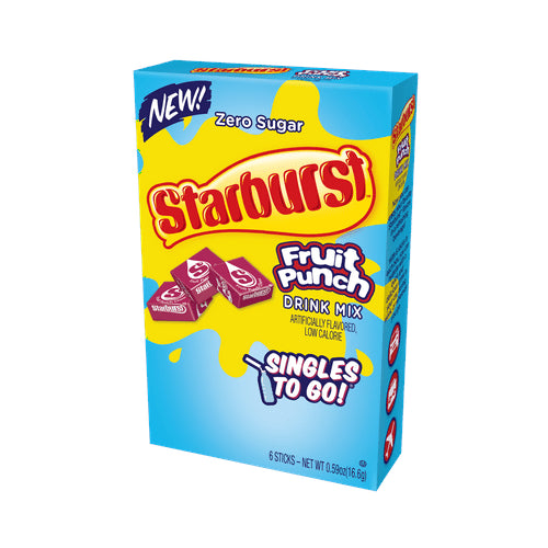 Starburst Fruit Punch Drink Mix, Sugar-Free On-The-Go Drink Mix, 0.59oz (16.4g), 3 Pack